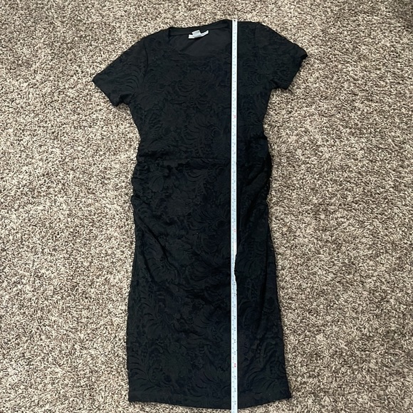 MOTHERHOOD MATERNITY LACE SIDE RUCHED MATERNITY DRESS BLACK SIZE MEDIUM. EUC - Picture 9 of 10